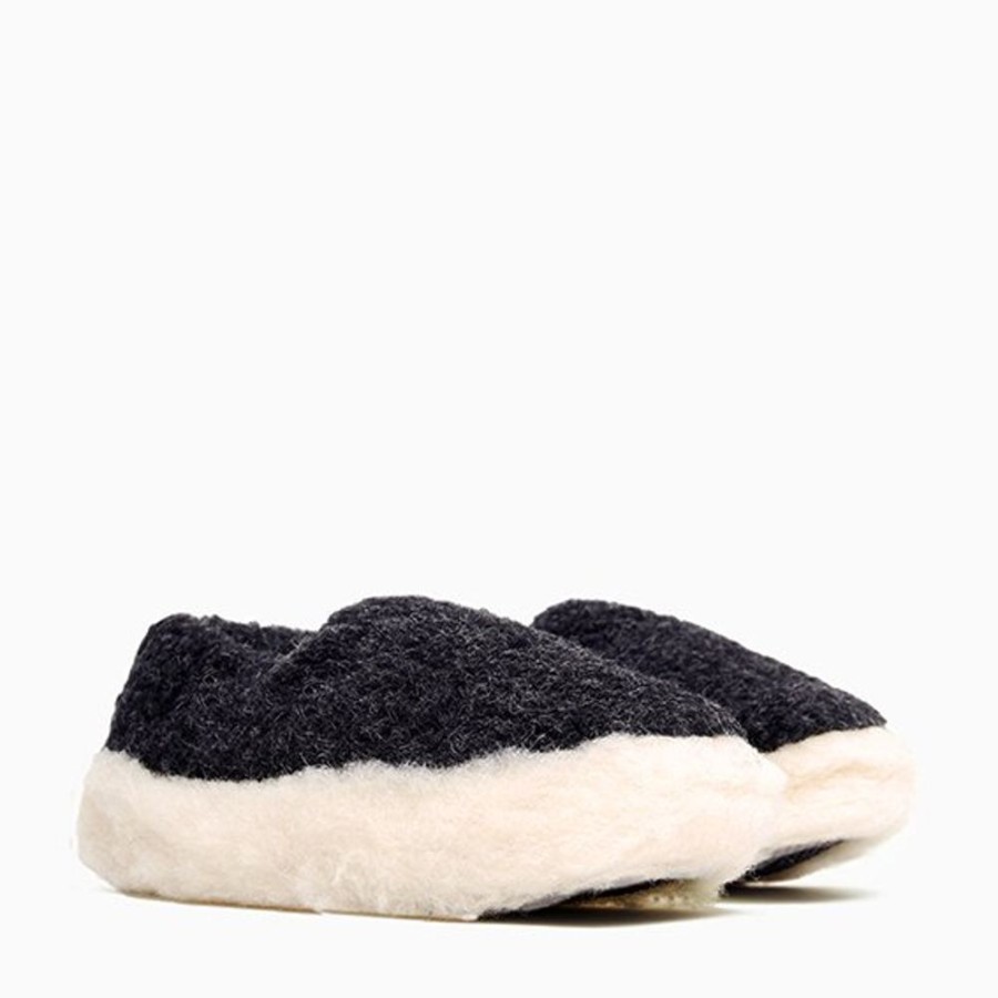 Lifestyle HUNTER JONES | Yoko Wool Siberian Wool Slippers Black