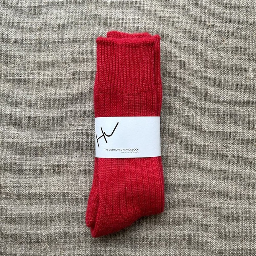 Lifestyle HUNTER JONES | Alpaca Cushioned Sock By Hunter Jones - Red