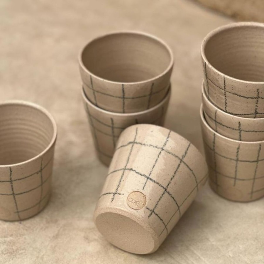 Ceramics & Glass HUNTER JONES | Brown Grid Beaker By Clae Josie Swift