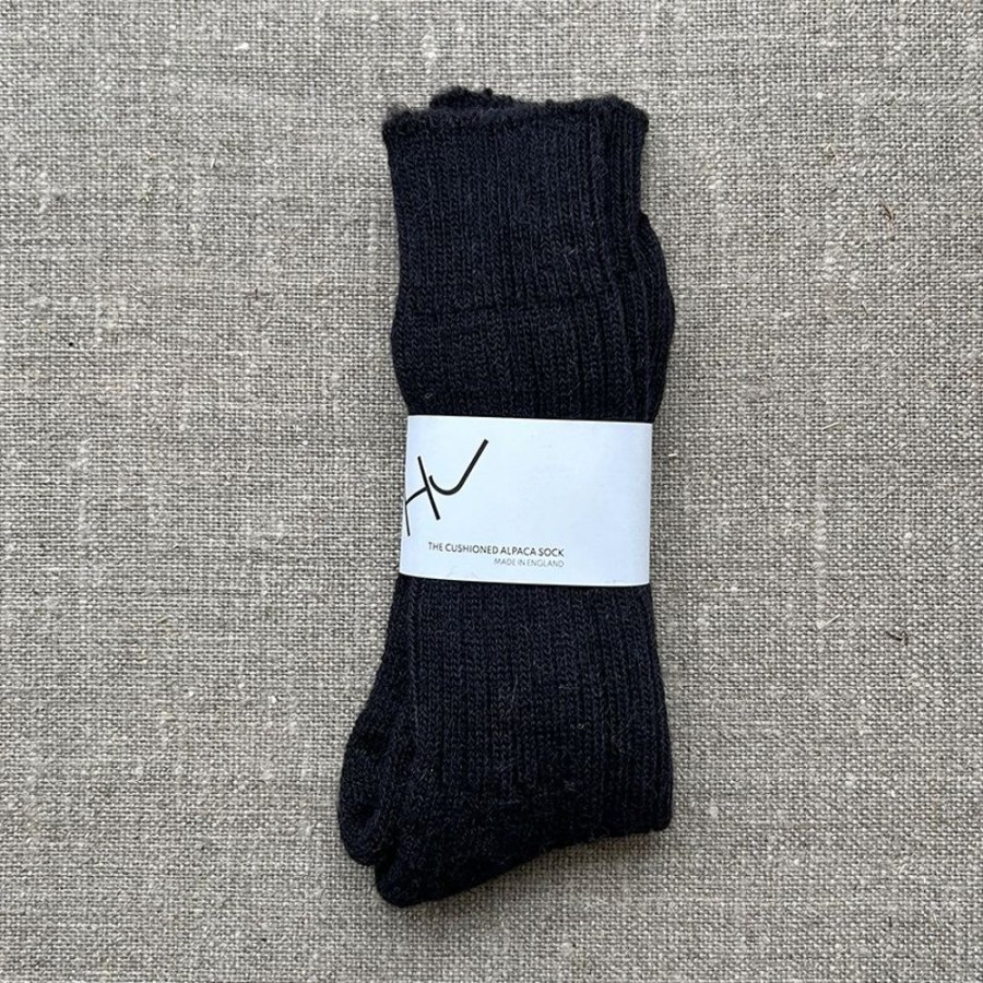 Lifestyle HUNTER JONES | Cushioned Alpaca Sock By Hunter Jones - Black