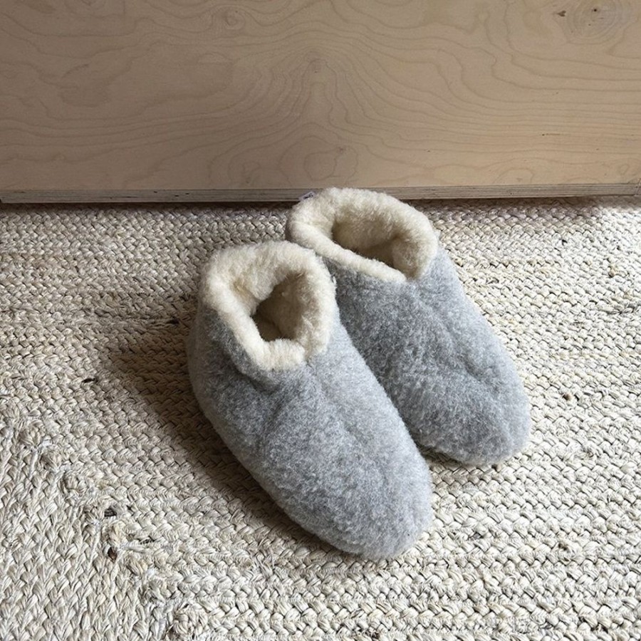 Lifestyle HUNTER JONES | Yoko Wool Slipper Boot Light Grey