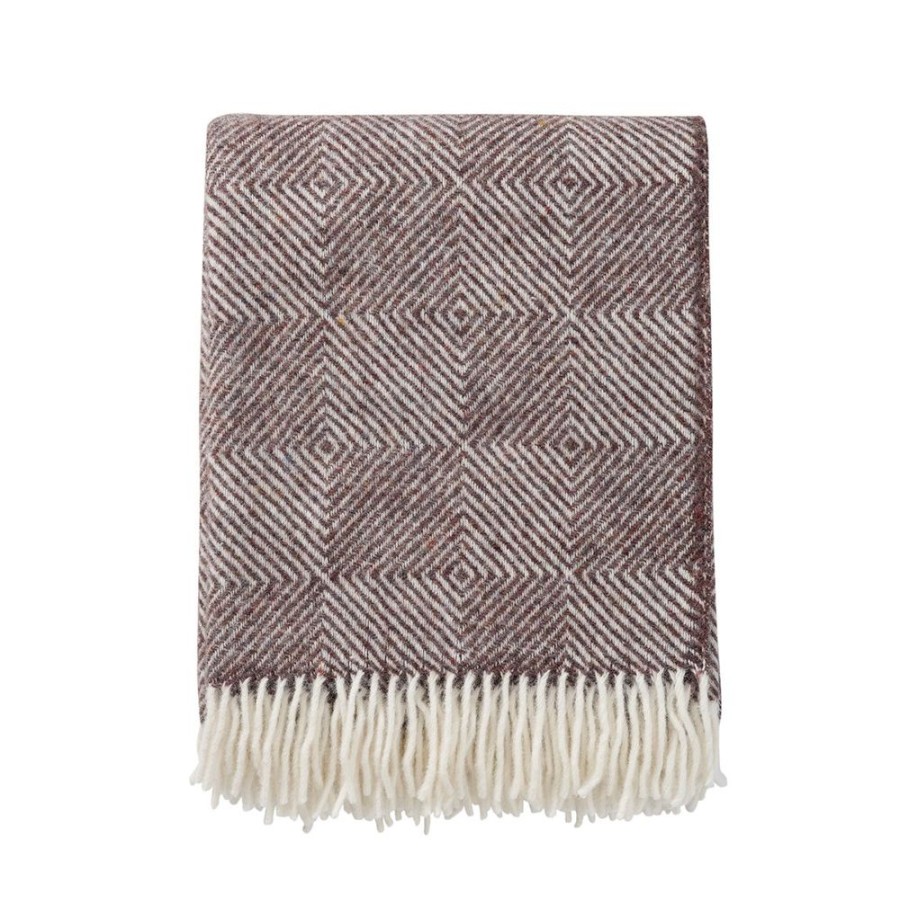 Textiles & Rugs HUNTER JONES | Klippan Gooseye Eco Lambswool & Recycled Wool - Brown