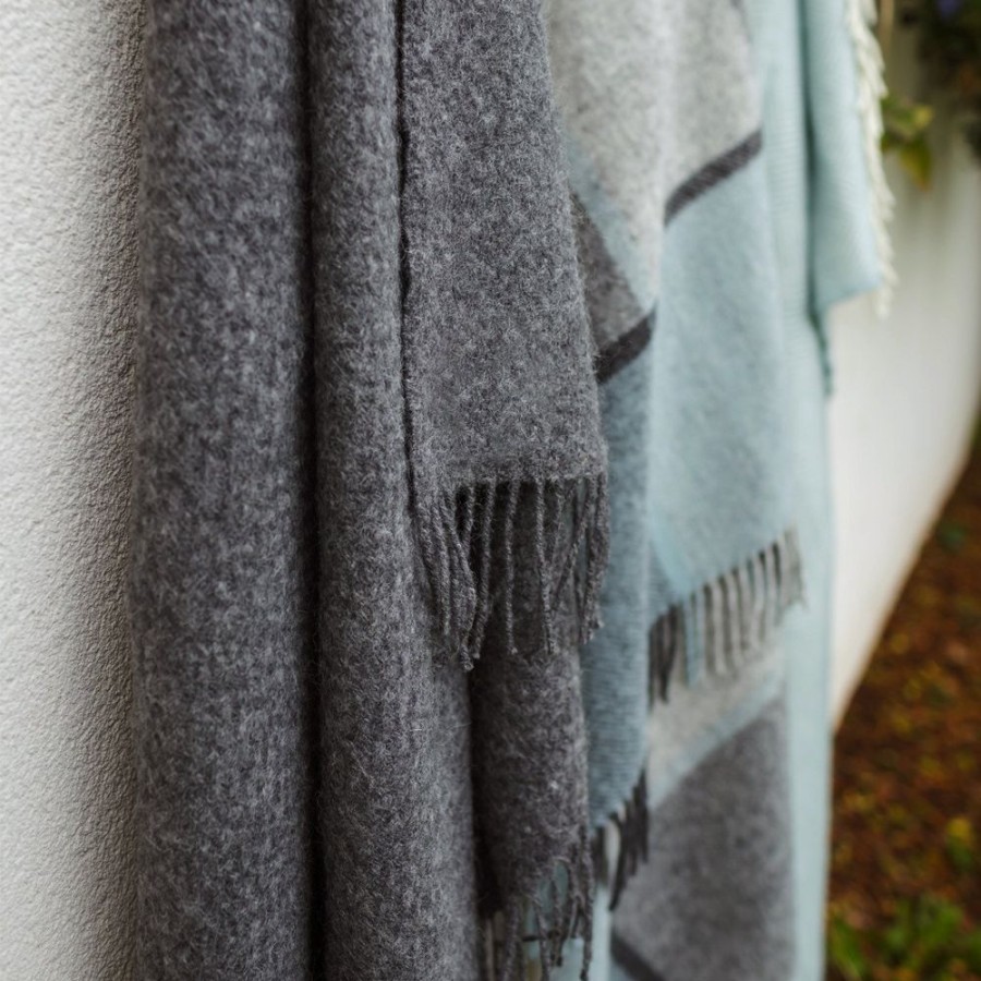 Textiles & Rugs HUNTER JONES | Pure New Wool Blanket - Wafer Slate