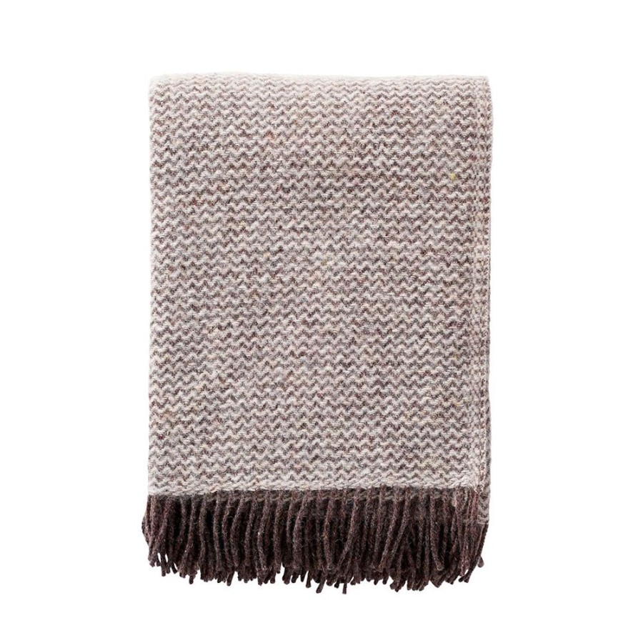 Textiles & Rugs HUNTER JONES | Klippan Wave Recycled Wool & Lambswool - Natural Brown