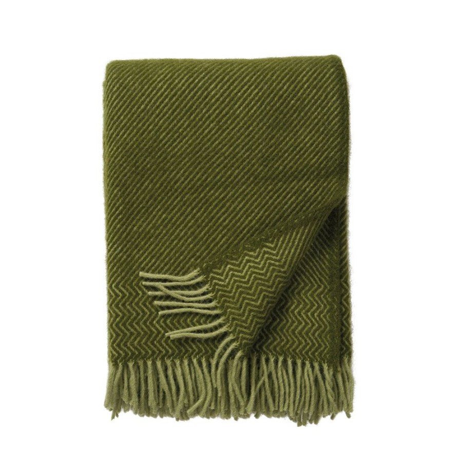 Textiles & Rugs HUNTER JONES | Klippan Bazaar Eco Lambswool Throw - Basil