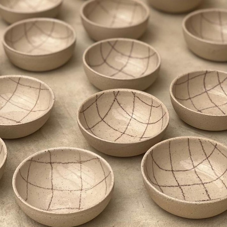 Ceramics & Glass HUNTER JONES | Brown Grid Snack Bowl By Clae Josie Swift