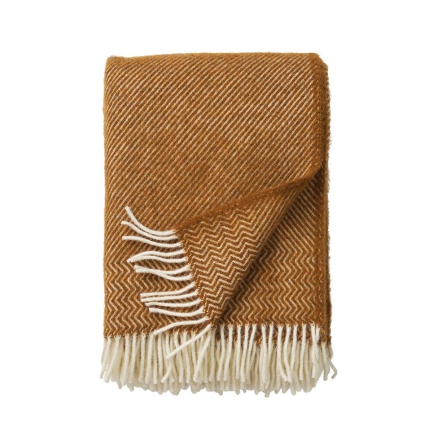 Textiles & Rugs HUNTER JONES | Klippan Bazaar Eco Lambswool Throw - Cumin