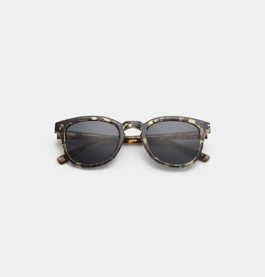 Lifestyle HUNTER JONES | A.Kjaerbede Bate Sunglasses - Black/Yellow Tortoise